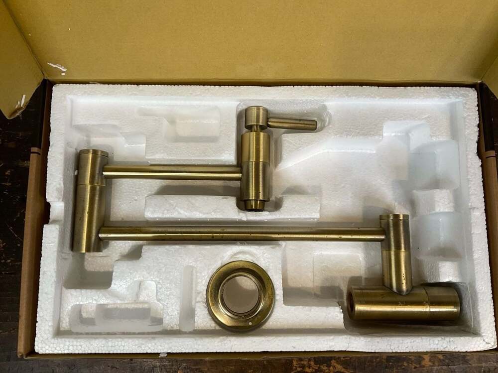 Kingston Brass Concord Collection Wall Mount Pot Filler in Antique Brass